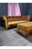 3A Mobilya Ely Chesterfield Berjer Ve Puf Takımı thumbnail 2