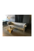 3A Mobilya Silver Leather Chesterfield thumbnail 2