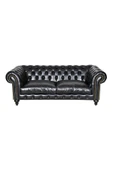 3A Mobilya Class Black Leather Chesterfield thumbnail 1