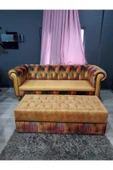 3A Mobilya Ely Chesterfield Berjer Ve Puf Takımı thumbnail 5