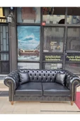 3A Mobilya Black Deri Chesterfield thumbnail 3