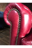 3A Mobilya Premium Red Hakiki Deri Chesterfield thumbnail 5