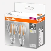 Osram 60 W Sarı Klasik E27 Duy 2'li Led Ampul thumbnail 1