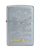 Zippo Bold Eagle Satin Chrome Dizayn Çakmak thumbnail 1