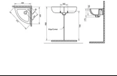 KÖŞE LAVABO 40X40cm TURAVİT thumbnail 2