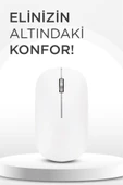 Mouse Çift Modlu Bluetooth + Usb Şarjli Sessiz Kablosuz Fare TM19 thumbnail 6