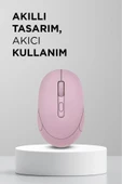 Mouse Bluetooth + Usb Çift Modlu Şarjli Sessiz Kablosuz Fare TM17 thumbnail 12