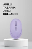 Mouse Bluetooth + Usb Çift Modlu Şarjli Sessiz Kablosuz Fare TM17 thumbnail 3