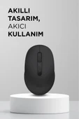 Mouse Bluetooth + Usb Çift Modlu Şarjli Sessiz Kablosuz Fare TM17 thumbnail 6