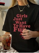 Baskılı Oversize T-shirt - Siyah thumbnail 1