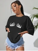 Baskılı T-shirt - Siyah thumbnail 2