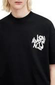 Erkek Baskılı Oversize T-shirt - Siyah thumbnail 4