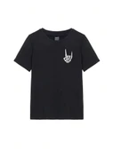 Baskılı T-shirt - Siyah thumbnail 2