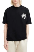 Erkek Baskılı Oversize T-shirt - Siyah thumbnail 1