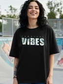 Baskılı Oversize T-shirt - Siyah thumbnail 3