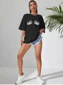 Baskılı T-shirt - Siyah thumbnail 4