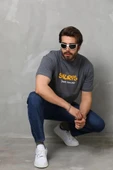 Unisex Basic Bisiklet Yaka Oversize T-Shirt - Füme thumbnail 3
