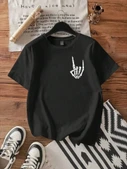 Baskılı T-shirt - Siyah thumbnail 1