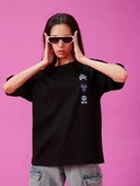 Baskılı Oversize T-shirt - Siyah thumbnail 2