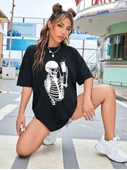Baskılı T-shirt - Siyah thumbnail 4