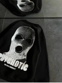 Kışlık Bisiklet Yaka Baskılı SweatShirt - Siyah thumbnail 3