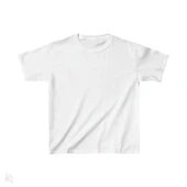 Çocuk Unisex Basic T-Shirt - Beyaz thumbnail 3