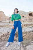 Arias Closet Kısa Kollu "Never Give Up" 3'lü Crop Eşofman Takımı thumbnail 4