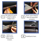 Mavi Araba Oto Trim Dekorasyon Şeridi Kauçuk Elastik Kolay Kurulum 5 metre Şerit Bant thumbnail 4