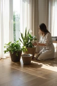 Akayev Nature Hasır 3lü Yuvarlak El Örmesi Saksı thumbnail 4