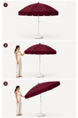 Bordo Plaj Şemsiyesi 200 cm çap /10 telli, Polyester Kumaş thumbnail 6