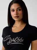 Guess W6RI24J1314 Ss Cn Guess Script Kadın Tişört thumbnail 4