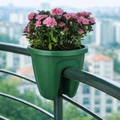 SY-5712 Opal Yuvarlak Balkon Küpeşte Saksı Yeşil 7.5 Litre 6 Adet thumbnail 3