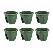 SY-5712 Opal Yuvarlak Balkon Küpeşte Saksı Yeşil 7.5 Litre 6 Adet thumbnail 1