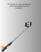 Bluetooth’Lu Işıklı Selfie Çubuğu – Katlanabilir, 130 Cm thumbnail 4