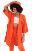 Rahat Kesim Kimono Üst - TURUNCU thumbnail 2