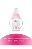 744 PP Kulplu Biberon 150 ml 6-18 Ay - Pembe thumbnail 1