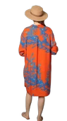 Desenli Elbise - TURUNCU thumbnail 3