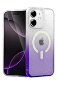Newface Apple iPhone 12 Pummel Shiny Magsafe Kapak - Mor thumbnail 1