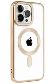 Newface Apple iPhone 14 Pro Kılıf Kronos Magsafe Kapak - Gold thumbnail 2