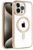 Newface Apple iPhone 14 Pro Kılıf Kronos Magsafe Kapak - Gold thumbnail 1