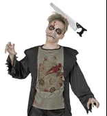 Kafaya Saplanmış Halloween Kanlı Testere Şaka Tacı thumbnail 2