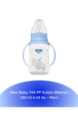 744 PP Kulplu Biberon 150 ml 6-18 Ay - Mavi thumbnail 1