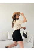 Kemerli Şort Etek - SİYAH thumbnail 4
