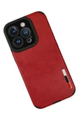 Newface Apple iPhone 14 Pro Kılıf Loop Deri Silikon - Kırmızı thumbnail 3