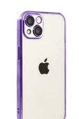 Newface Apple iPhone 15 Razer Lensli Silikon - Mor thumbnail 2