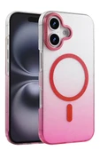 Newface Apple iPhone 16 Plus Glossy Magsafe Kapak - Pembe thumbnail 1