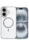 Newface Apple iPhone 16 Plus Live Diamond Magsafe Kapak - Şeffaf thumbnail 1
