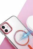 Newface Apple iPhone 12 Glossy Magsafe Kapak - Pembe thumbnail 2