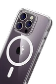 Newface Apple iPhone 15 Pro Max Combo Sert Şeffaf Magsafe Kapak - Şeffaf thumbnail 3