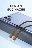 Şarj Kablosu Type-C to Lightning Örgü Data Kablo U18 thumbnail 10
